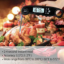 A ALPS Oven Safe Leave in Meat Thermometer, Dual Probe Instant Read Food Meat Thermometer Digital with Alarm Function for Cooking, BBQ, Smoker and Grill (Black)