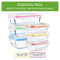 Glass Food Storage Containers with Lids - 6 Pack, 2 Sizes (35 Oz, 12 Oz) - Meal Prep Lunch Boxes - Microwave, Fridge, Freezer, Dishwasher, Oven Safe - BPA-free - Easy Snap, Airtight and Leakproof Lid by 5 STARS UNITED