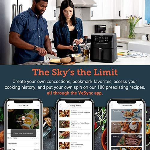 COSORI Air Fryer,Max XL 5.8 Quart,1700-Watt Electric Hot Air Fryers Oven & Oilless Cooker for Roasting,LED Digital Touchscreen with 11 Presets,Nonstick Basket,ETL Listed(100 Recipes)