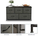 Dresser with 5 Drawers, Extra Wide Dresser Storage Tower, Storage Organizer Unit for Bedroom, Hallway, Entryway, Closets