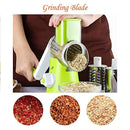 Cheese Grater Rotary Handheld Vegetable Slicer Rotary Drum Grater 3-Blades Manual Vegetable Mandoline Chopper with Suction Cup Feet Vegetable Fruit Cheese Shredder Stainless Steel by SUPERKIT