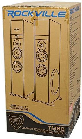 Rockville TM150B Black Home Theater System Tower Speakers 10" Sub/Blueooth/USB