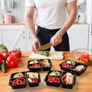 SupperSet Meal Prep Containers with Lids (21-pack) 3 Compartment Bento Box | 36 oz. Stackable, Certified BPA-Free, Portion Control | Reusable, Durable | Microwave, Freezer & Dishwasher Safe