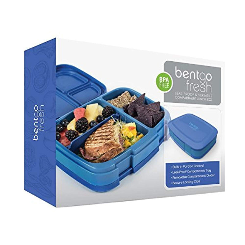 Bentgo Fresh (Blue) – Leak-Proof & Versatile 4-Compartment Bento-Style Lunch Box – Ideal for Portion-Control and Balanced Eating On-the-Go – BPA-Free and Food-Safe Materials