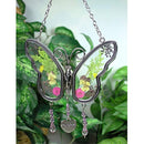 KOLIN Grandma Butterfly Suncatcher Gifts, Grandma Granny Birthday Gifts Presents from Grandson Granddaughter Real Flower Heart Charm Wind Chimes Window Ornaments