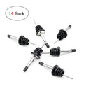 Homder 14Pack Pourer Bottle Spout Free Flow Stainless Steel Pourers for Liquor, Whiskey, Oil Bottle Spouts with Rubber Dust Caps, 100% non-rust, Durable&Professional