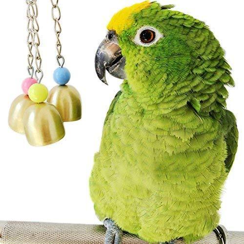 BWOGUE 5pcs Bird Parrot Toys Hanging Bell Pet Bird Cage Hammock Swing Toy Hanging Toy for Small Parakeets Cockatiels, Conures, Macaws, Parrots, Love Birds, Finches