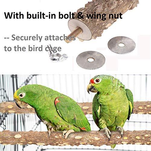 MwaBaiTx Natural Parrot Perch Set, Bird Chewing Toys Bird Perch Bird Stand Bird Cage Accessories