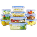 Zestkit Glass Food Storage Containers Set ZK-CS11 Rectangular / Round Container with Airtight Transparent Lids, BPA-Free, Leak Proof. Use for Home, Kitchen, Restaurant (10 Containers + 10 Lids)