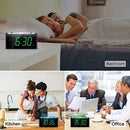 Alarm Clock, Large 7" Digital LED Display, 7 Colored Night Light, Slider Dimmer, 2 USB Charging Ports, Big Snooze, 12H/24H, Loud Bedroom Alarm Clock for Heavy Sleeper, Home Office Desk Kitchen Travel