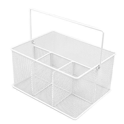 Sorbus Utensil Caddy — Silverware, Napkin Holder, and Condiment Organizer — Multi-Purpose Steel Mesh Caddy—Ideal for Kitchen, Dining, Entertaining, Tailgating, Picnics, and much more (Bronze)