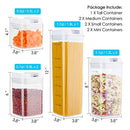 Airtight Food Storage Containers,Vtopmart 7 Pieces BPA Free Plastic Cereal Containers with Easy Lock Lids,for Kitchen Pantry Organization and Storage,Include 24 Free Chalkboard Labels and 1 Marker