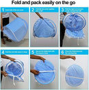 GPCT Foldable Baby Mosquito Travel Net Tent. Includes Mosquito Tent, Pillow, Mattress, Music Box, Mesh Bag. Keeps Insects Out. Portable Sun Shelters Infant Toddlers Children Beach Travel Crib- Blue