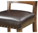 Emerald Home Chambers Creek Brown 24" Bar Stool with Upholstered Faux Leather Seat And Nailhead Trim, Set of Two