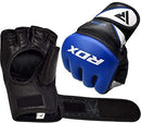 RDX MMA Gloves for Grappling Martial Arts Training | D. Cut Palm Maya Hide Leather Sparring Mitts| Perfect for Cage Fighting, Combat Sports, Punching Bag, Muay Thai & Kickboxing