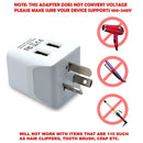 Ceptics CTU-16 USA to Australia, New Zealand, China Travel Adapter Plug with Dual USB - Type I - Dual Inputs - Ultra Compact