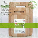 Bamboo Cutting Board 3 Piece Set, Made From Premium 100% Organic And Safe Antibacterial Wood, Newest Non-Stick Design, FDA Approved And BPA Free Kitchen Chopper Reversible Stand. Kitchen Basix