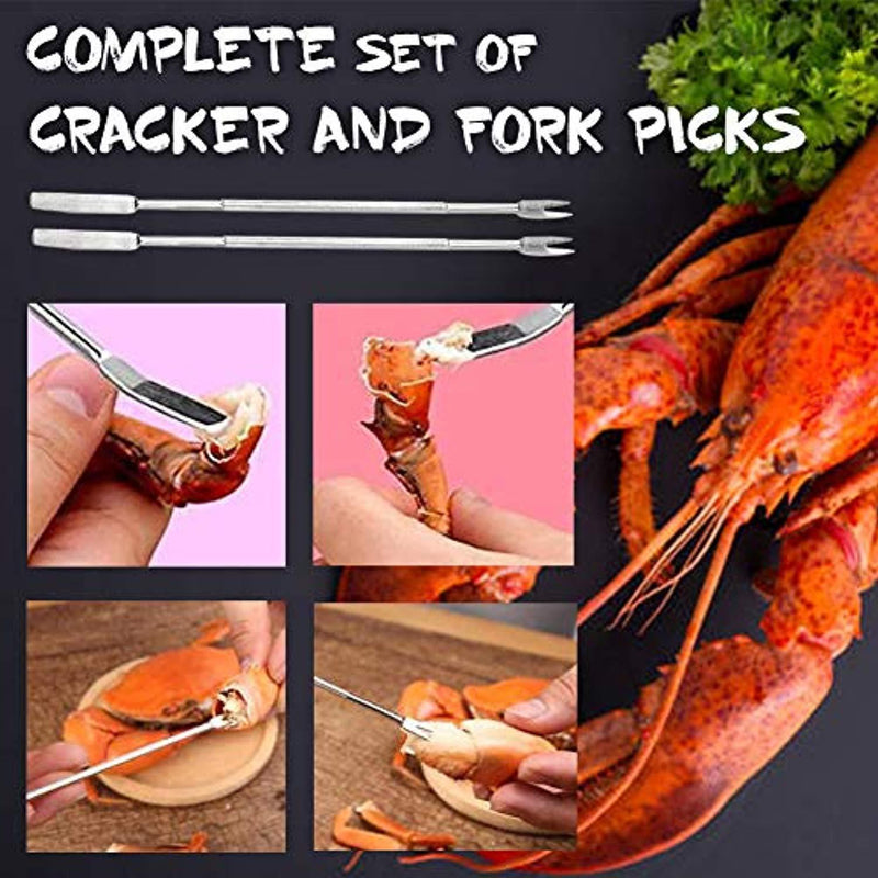 Multipurpose Nut Cracker for All Nuts with Dual Size Groove, Seafood Cracker for King Crab Leg Lobster, Walnut Cracker with Non Slip Soft Padded Handle and Durable Anti Bend Zinc Alloy Material