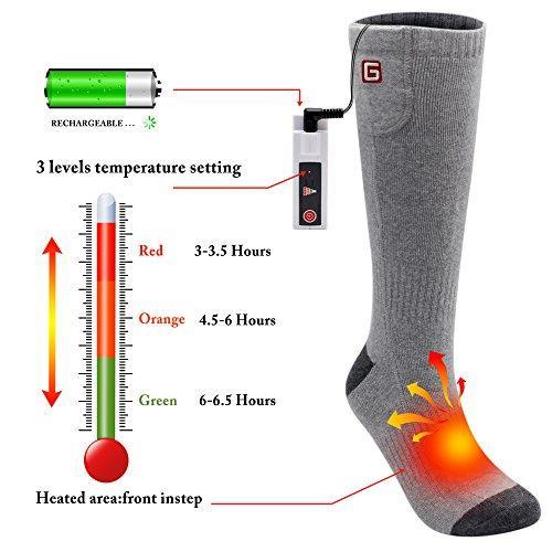 Electric Battery Heated Socks for Women Men,Winter Rechargeable Thermal Heat Socks Kit,Battery Powered Electric Heated Ski Bike Motorcycle Warm Socks Foot Warmer,Winter Sports Outdoor Thermo Socks,M/L