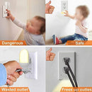 4Pack LED Night Light Outlet Cover Plate-No Wires Or Batteries,Light Sensor Auto-On LED Guidelight,Install In a Snap,Outlet Wall Plate With 0.3W High Brightness Night Light (White,Duplex)