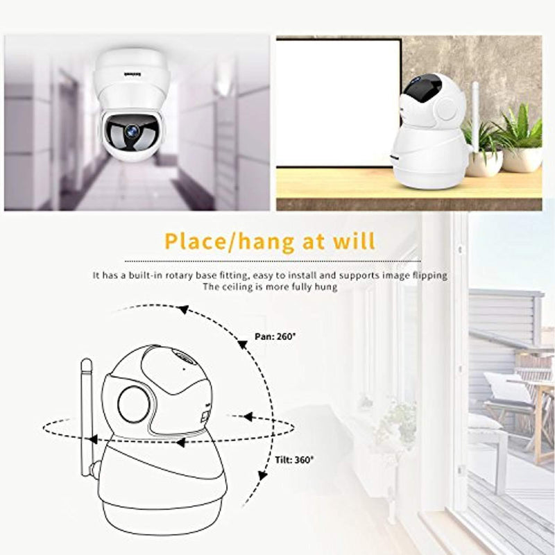 Haichendz (Pro Home Wireless IP Camera 1080P HD WiFi Indoor Security Surveillance System Pan/Tilt Two-Way Audio & Night Vision Baby/Elder/Pet/Nanny Monitor