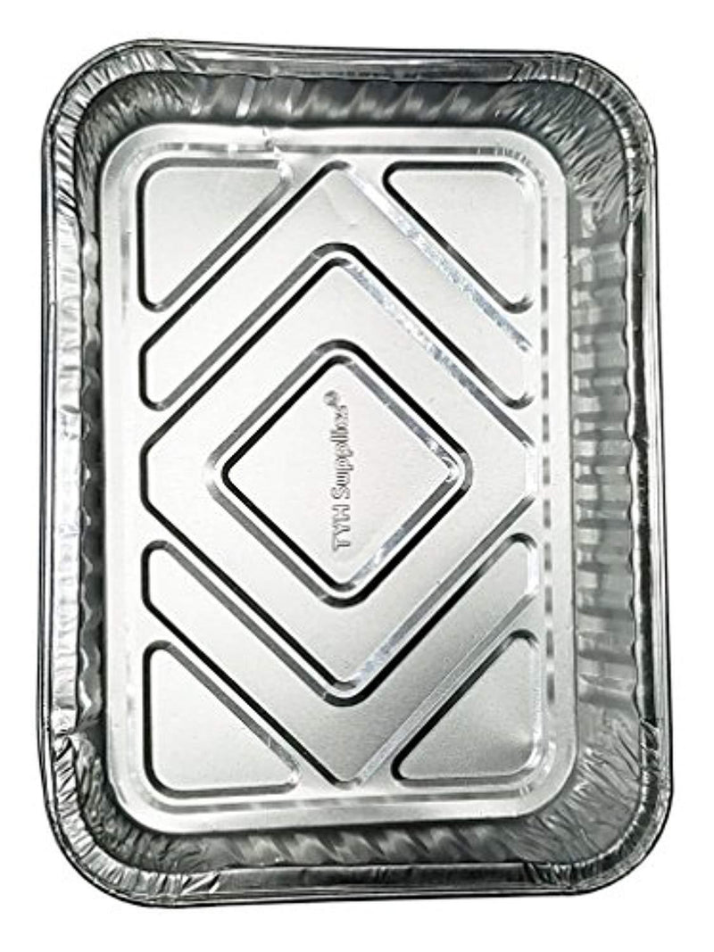 TYH Supplies Aluminum Foil BBQ Grease Drip Pans Compatible with Weber Grills Q, Pulse, Spirit, Spirit II, Genesis II LX 200 and 300 Series Gas Grill 7.5" x 5", 20-Pack