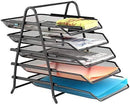 5-Tier Mesh Desk Letter Tray Organizer, Samstar File Holder Tray for Home Office, Slide Back and Forth, Black