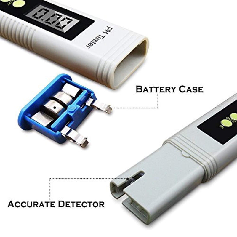 Digital PH Meter, 0.01 Resolution Pocket Size Water Quality Tester with ATC 0-14 pH Measurement Range for Household Drinking Water, Aquarium, Swimming Pools, Hydroponics