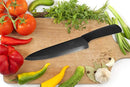 SHAN ZU Ceramic Knife 8 Inch Black Zirconium Blade Black Ergonomic Handle Matte Finish Chef Knife Healthy Kitchen Cutlery with Sheath Gift Box