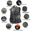 G4Free Hiking Backpack 50L Waterproof Daypack Outdoor Camping Climbing Backpack with Rain Cover for Women Men