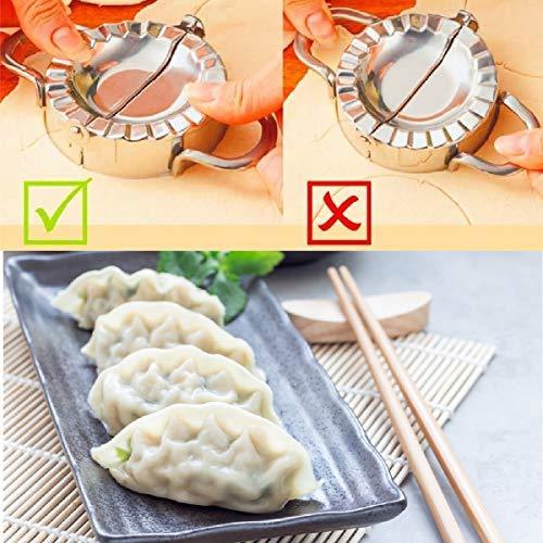 Dumpling Mold - Dumpling Maker/Press Stainless Steel Empanada Press/Pie Ravioli Dumpling Wrappers Maker Kitchen Accessories (3.74" Small) by HOKICHEN