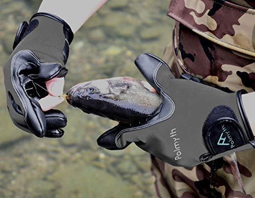 Palmyth Neoprene Fishing Gloves for Men and Women 2 Cut Fingers Flexible Great for Photography Fly Fishing Ice Fishing Running Touchscreen Texting Hiking Jogging Cycling Walking