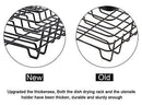 TQVAI Kitchen Dish Drainer Drying Rack with Full-Mesh Silverware Storage Basket, Black