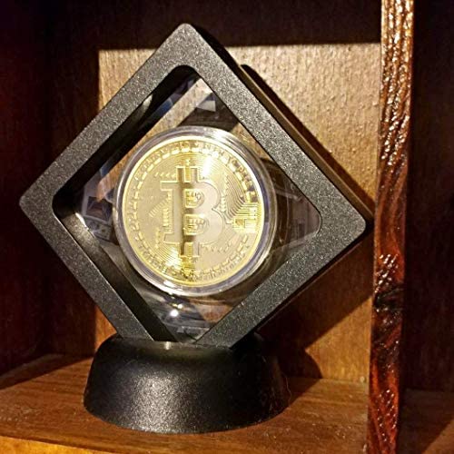 AIFUSI Coin Display Stands, 10 Pack 3D Floating Frame Ornament Display Holder Box with Stand Diamond Square for AA Medallion Challenge Coin Chip Jewelry Decorative - Ideal for Gift