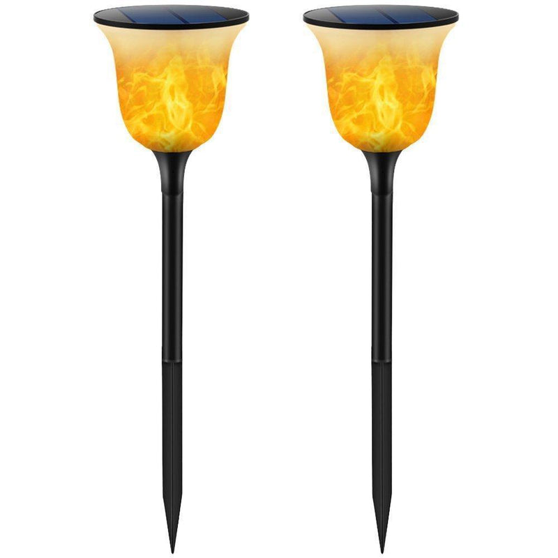 TomCare Solar Lights Solar Torches Lights Waterproof Flickering Flames Torches Lights Outdoor Solar Powered Path Lights Dancing Flame Lighting Dusk to Dawn Auto On/Off for Garden Patio Yard(2)