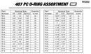 Performance Tool W5203 419 pc Metric O-Ring Assortment