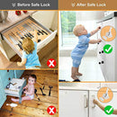 Cabinet Locks Child Safety Latches - 12 Pack Baby Proofing Cabinets Lock and Drawers Latch Invisible Design,Easy Adhesive,No Tools or Drilling Needed for Drawers,Cabinets,Closets