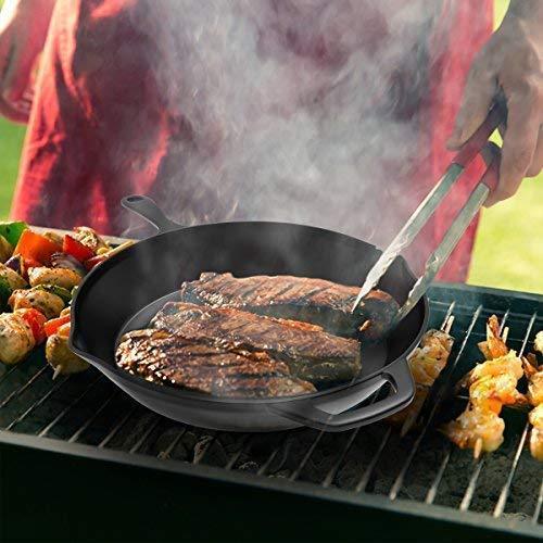 Home-Complete HC-5003 Frying Pans-Set of 3 Cast Iron Pre-Seasoned Nonstick Skillets in 10”, 8”, 6” Cook Eggs, Meat, Pancakes, and More-Kitchen Cookware, 3-Pack, Black
