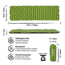 POWERLIX Sleeping Pad - Ultralight Inflatable Sleeping Mat, Ultimate for Camping, Backpacking, Hiking - Airpad, Inflating Bag, Carry Bag, Repair Kit - Compact & Lightweight Air Mattress