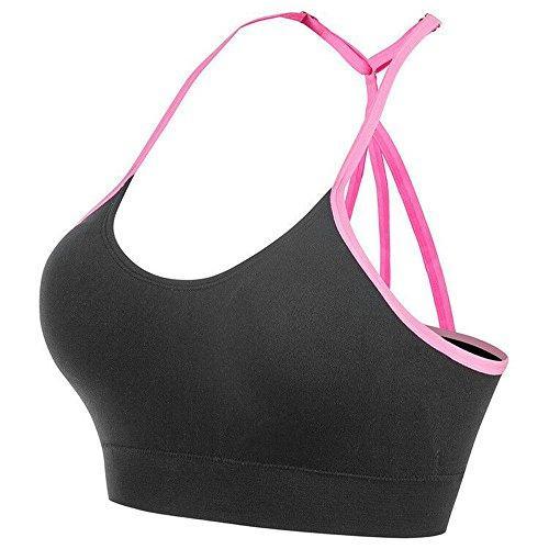 AKAMC Women's Removable Padded Sports Bras Medium Support Workout Yoga Bra 3 Pack