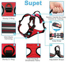 Supet Dog Harness No Pull, Adjustable Outdoor Pet Vest 3M Reflective Oxford Material Harness for Dogs Easy Control for Small Medium Large Dogs