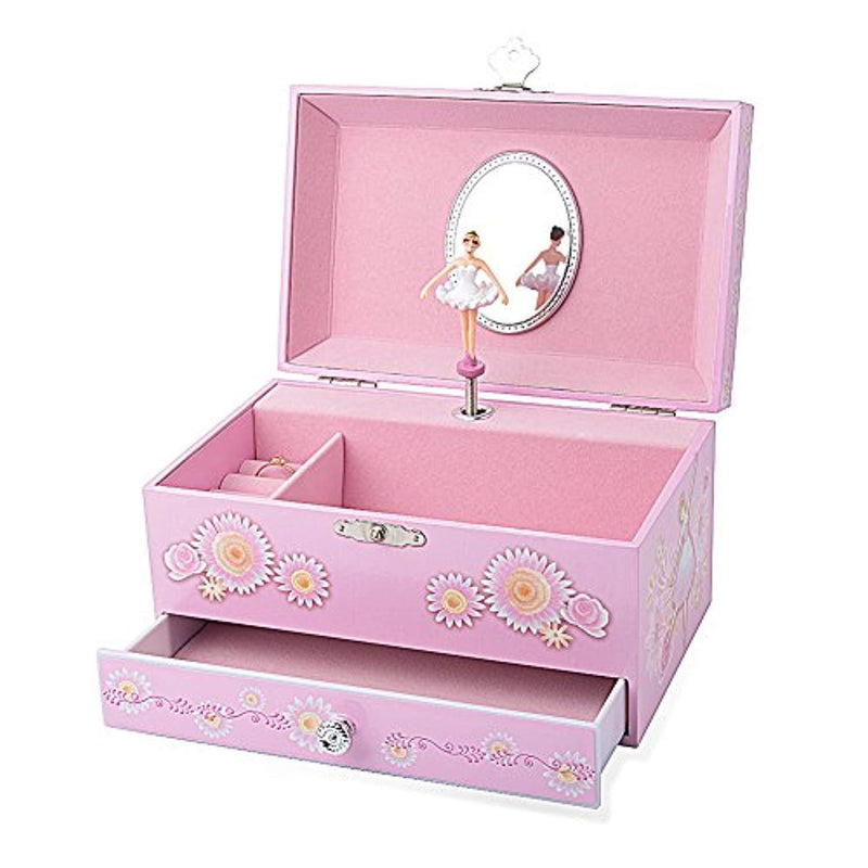 Ballerina Music Jewelry Box with Melody is "Swan Lake" Pink