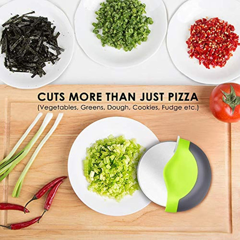 Kitchy Pizza Cutter Wheel - Super Sharp and Easy To Clean Slicer, Kitchen Gadget with Protective Blade Guard (Green)