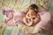 Newborn Photography Props, Baby Pillow Basket and Accessory Filler it is a Wheat Donut Posing Prop for Boys and Girls Includes 4 Size Pillows to Help Get The Perfect Picture