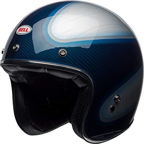 Bell Custom 500 Carbon Open-Face Motorcycle Helmet (Ace Cafe Tonup Black/White, X-Large)