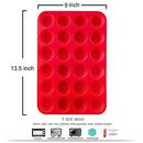 2 Packs Silicone Mini Muffin Pan, Unop 24 Cups BPA-Free Non-Stick Food Grade Silicone Baking Mold Round Cup for Cupcakes/Muffins/Mni Cakes (Red)