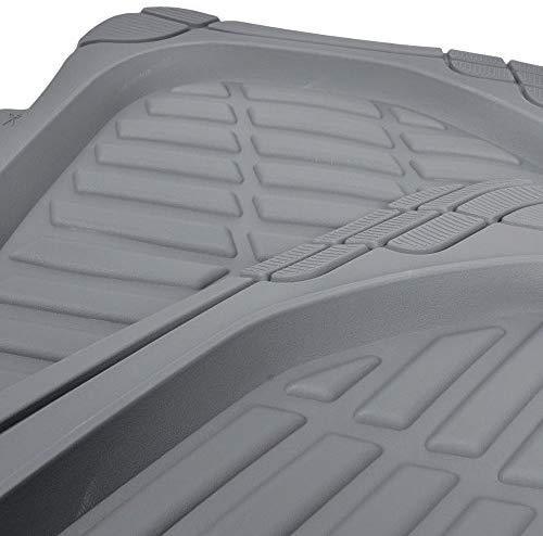 Motor Trend MT-923-GR Flextough Contour Liners - Deep Dish Heavy Duty Rubber Floor Mats for Car Suv Truck and Van - All Weather Protection, Gray