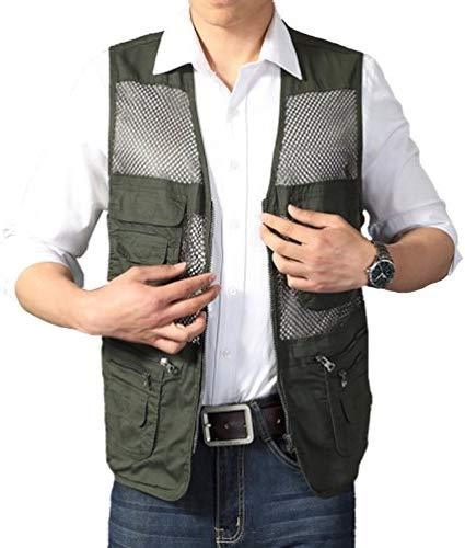 Men's Safari Fishing Hunting Mesh Vest Photography Work Multi-Pockets Outdoors Travel Journalist's Jacket