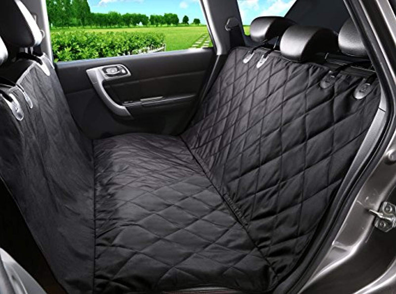 ALFHEIM Dog Car Seat Cover Car Back Seat Cover Nonslip Rubber Backing with Anchors for Secure Fit - Universal Design for All Cars, Trucks & SUVs (Black)