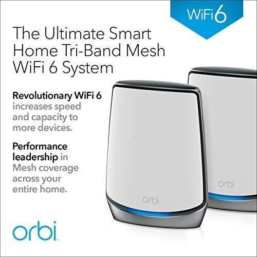 NETGEAR Orbi Tri-Band Whole Home Mesh WiFi System, with Wall Plugs for Placement Anywhere (RBK33) – Router Replacement Covers up to 5,000 sq. ft. 3-Pack Includes 1 Router & 2 Wall Plug Satellites